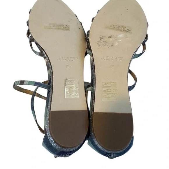 J. Crew Multicolor Plaid Strappy Sandals - Picture 5 of 5